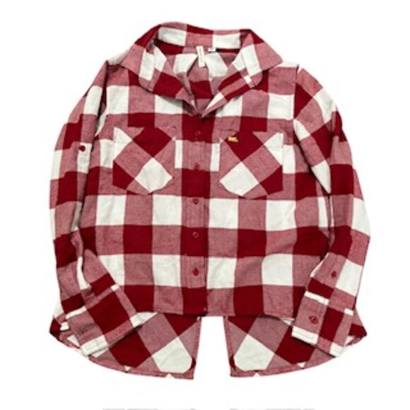 USC Red Plaid Paxton Long Sleeve Flannel Shirt Size Small - Picture 2 of 14